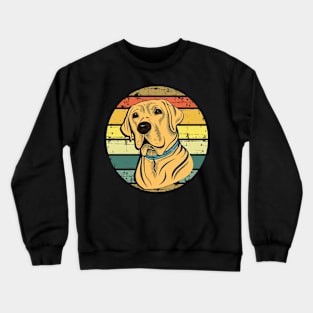 Retro Design Yellow Labrador Retriever Dog Crewneck Sweatshirt